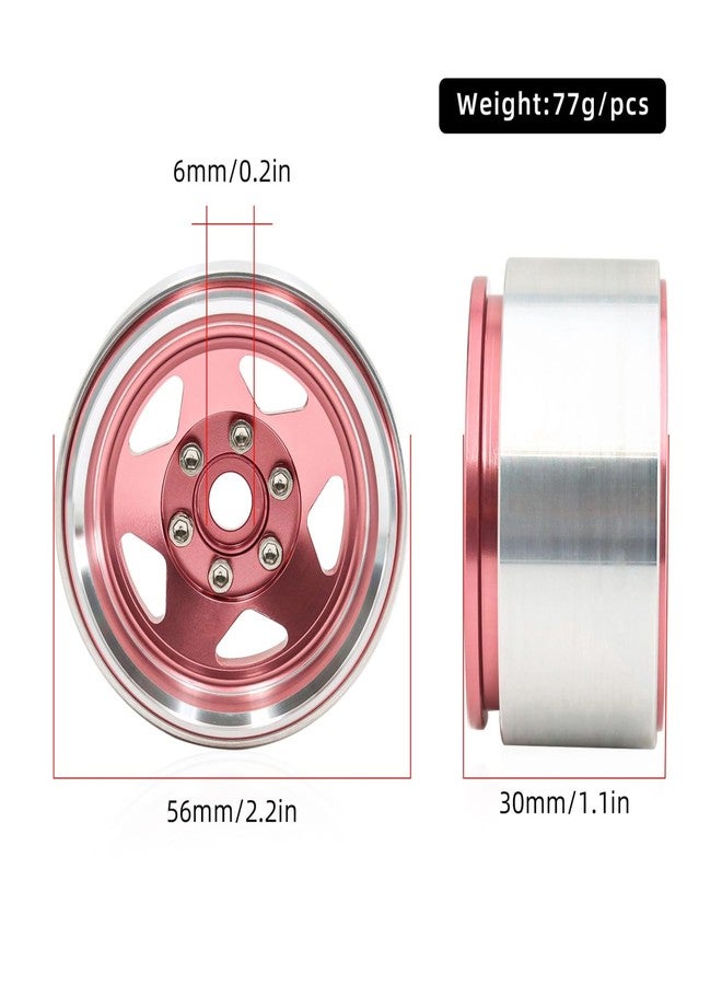 Gueiddi 1.9 beadlock Wheels, 4 pcs Aluminum RC Rim Set Wheel Hub for 1/10 RC Crawler Traxxas TRX4 SCX10 90046 SCX10 III AXI03007 TRX4 D90 (Five Models-Black) - Image 3